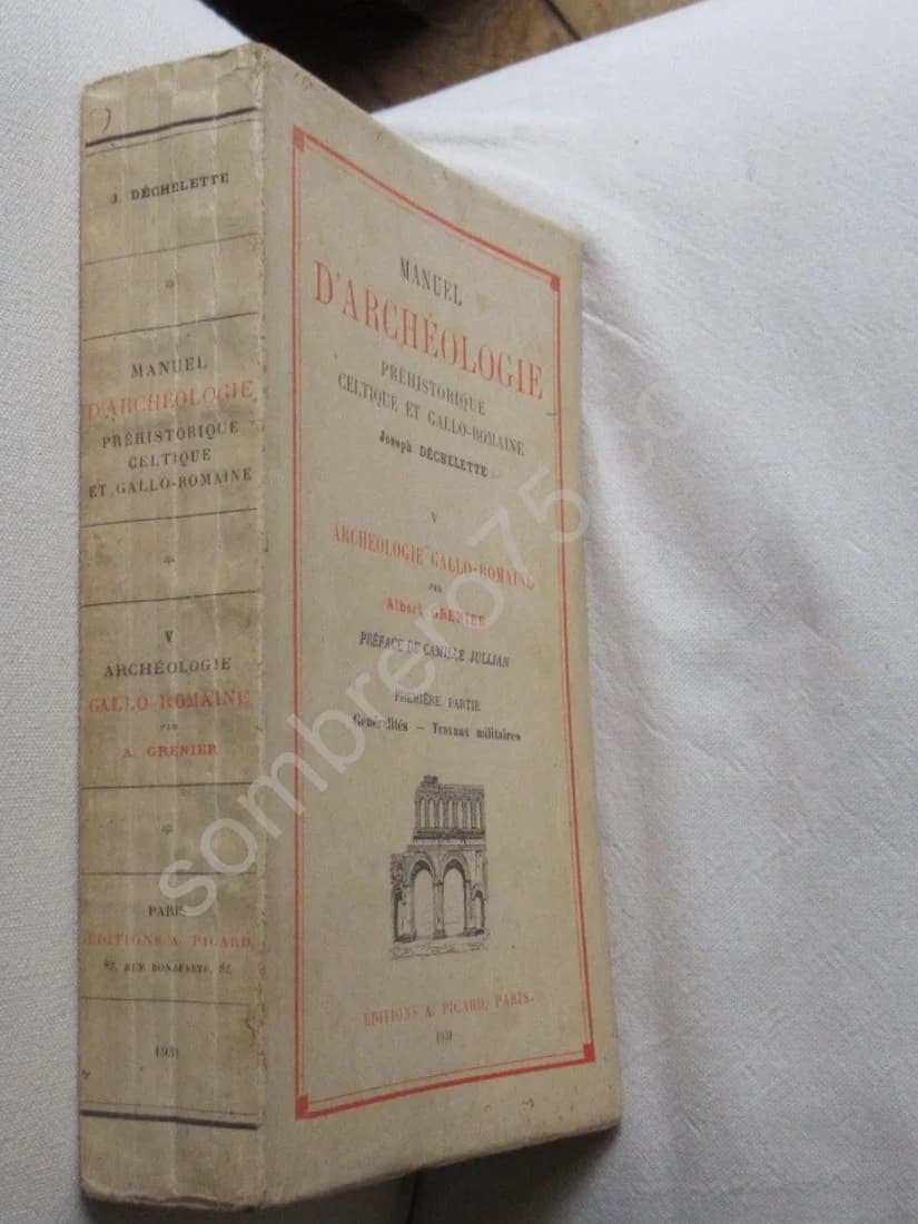Manuel d'Archéologie Préhistorique Celtique et Gallo Romaine. T.V 1ère Partie - Image 2