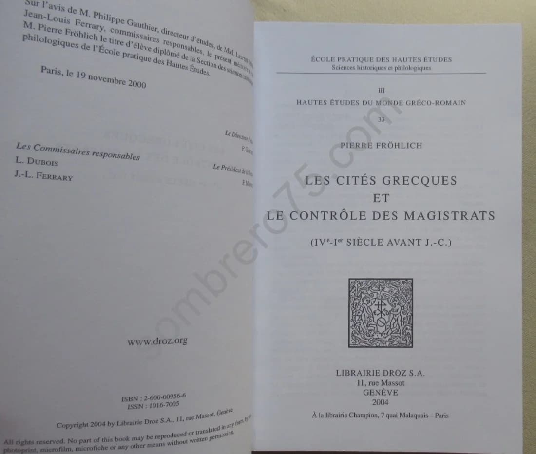 Les Cités Grecques et le Contrôle des Magistrats IVe-Ier Siècle avt JC - Image 3
