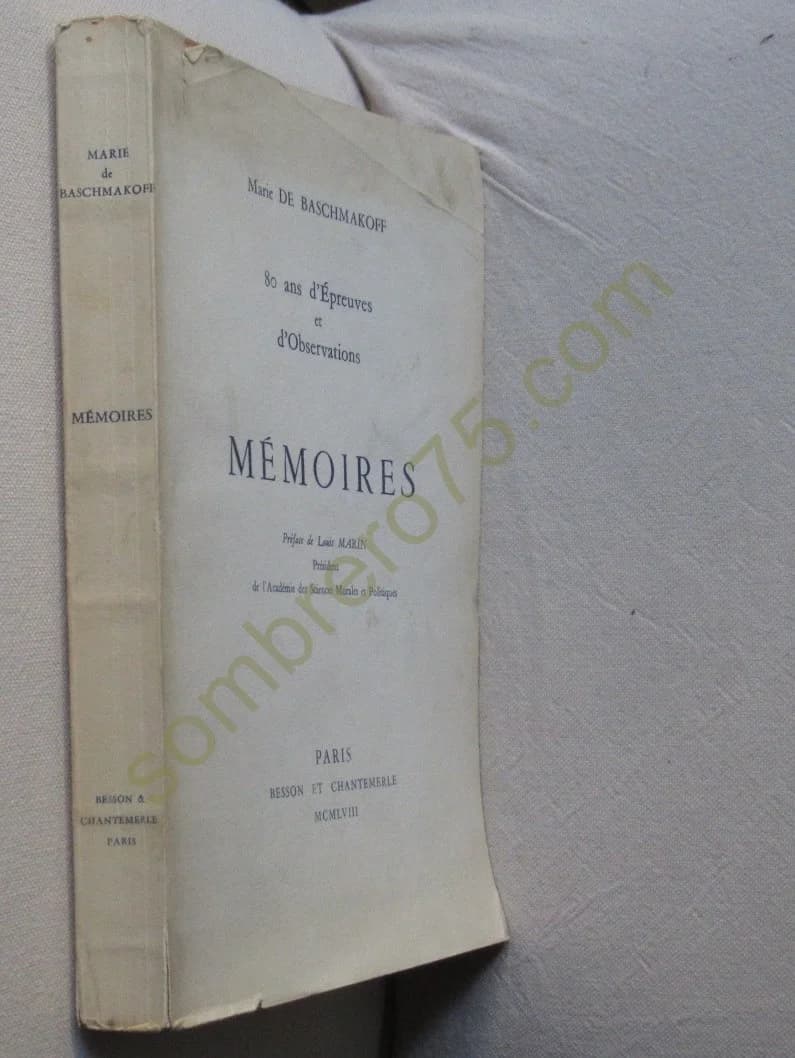 80 Ans d'Epreuves et d'Observations. Mémoires M de BASCHMAKOFF - Image 2