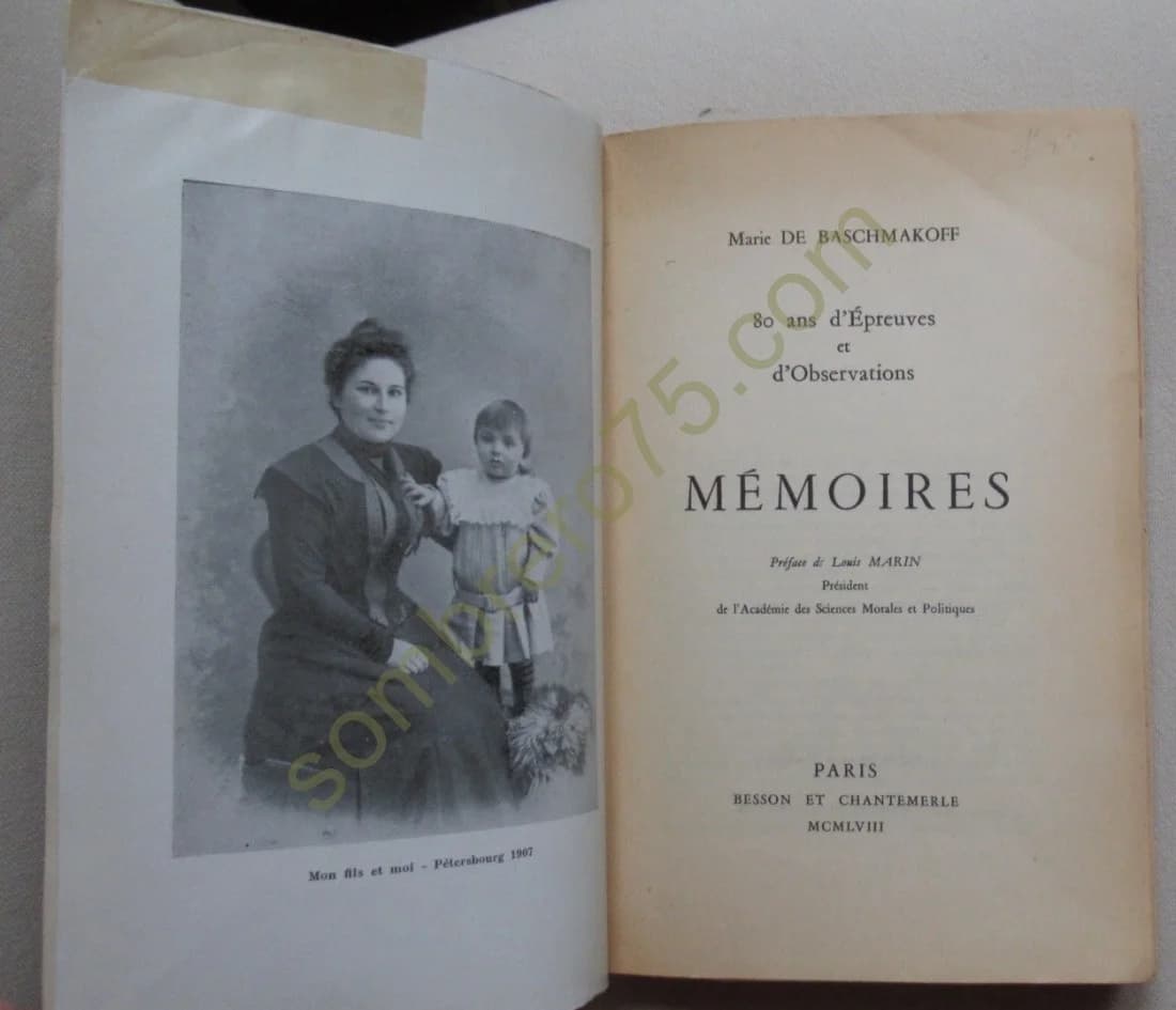 80 Ans d'Epreuves et d'Observations. Mémoires M de BASCHMAKOFF - Image 4