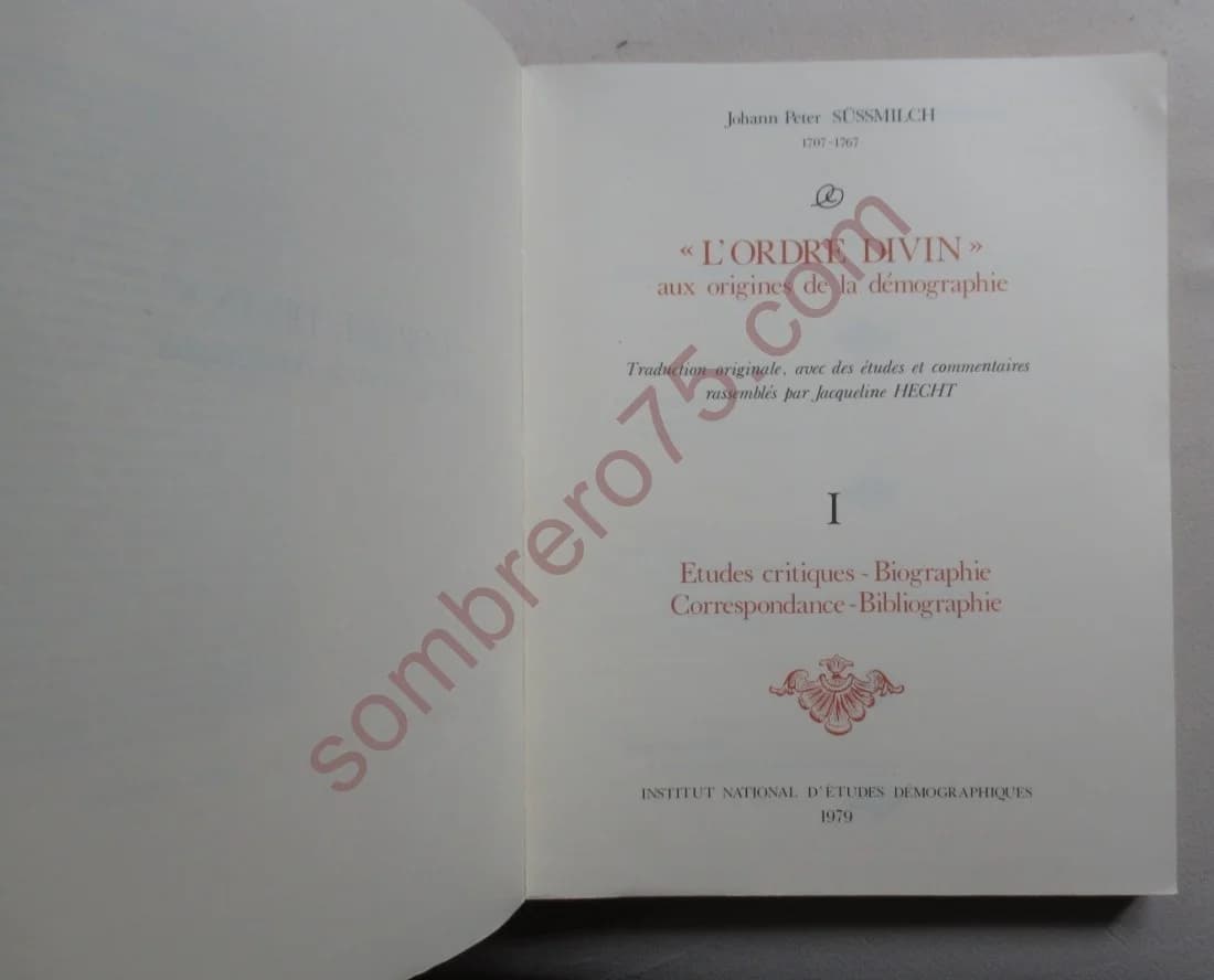 L'Ordre Divin aux Origines de la démographie. 3 vol - Image 3