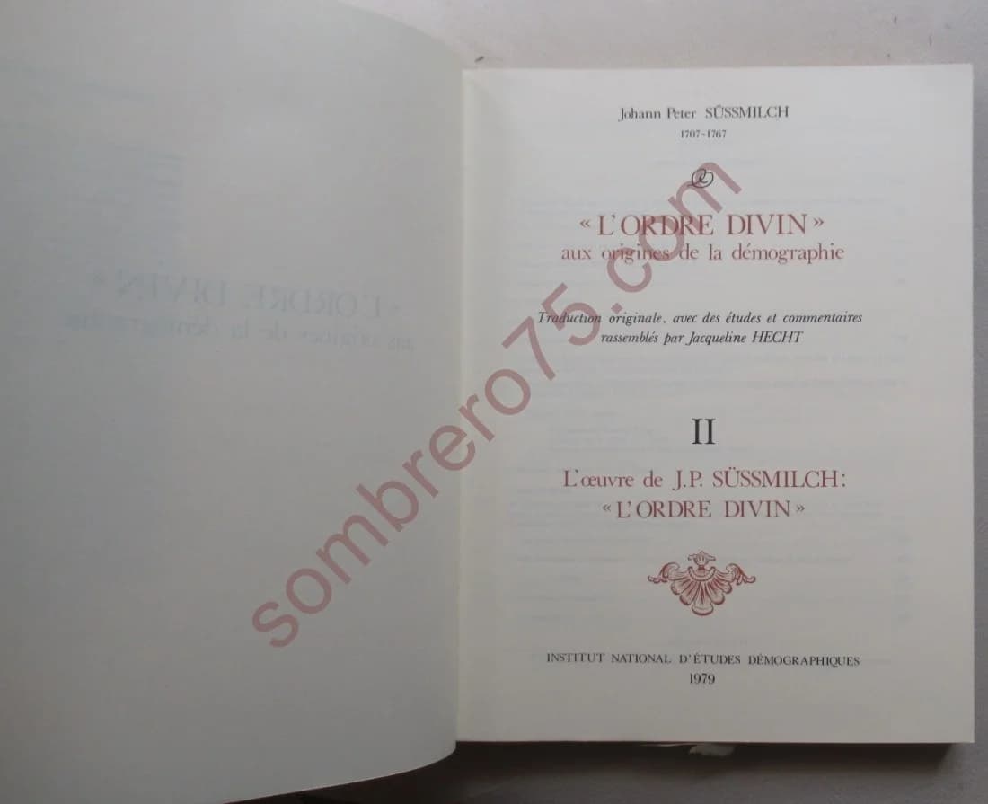 L'Ordre Divin aux Origines de la démographie. 3 vol - Image 6