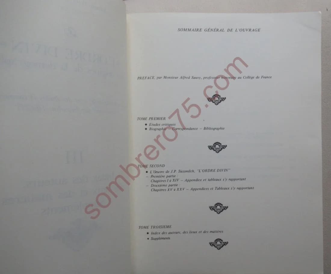 L'Ordre Divin aux Origines de la démographie. 3 vol - Image 10