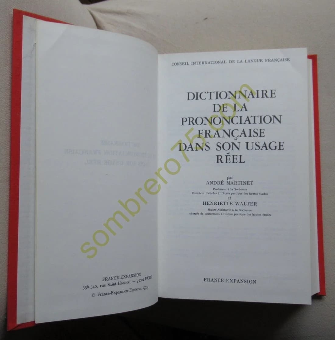 Dictionnaire de la Prononciation Française dans son Usage Réel. A MARTINET - Image 2