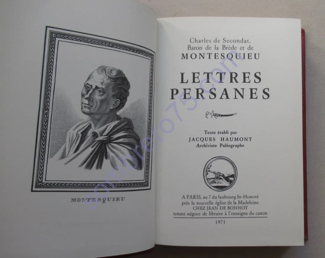 Lettres Persanes. Charles Baron de Monstesquiou - Image 3