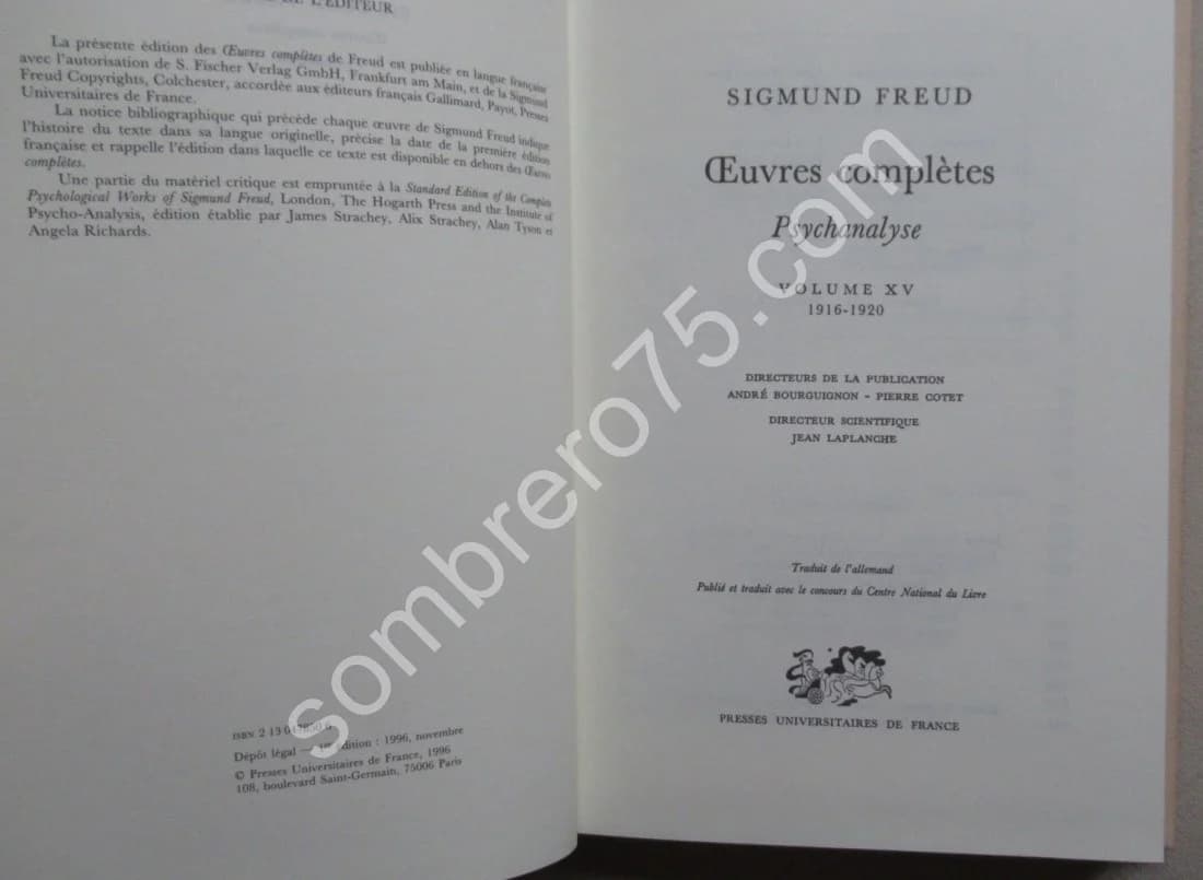 Oeuvres Complètes Psychanalyse XV 1916-1920 - Image 3