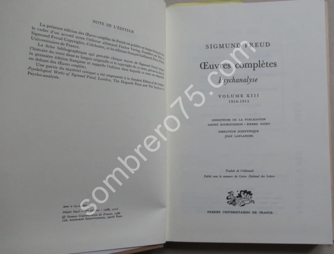 Oeuvres Complètes Psychanalyse XIII 1914-1915 - Image 3