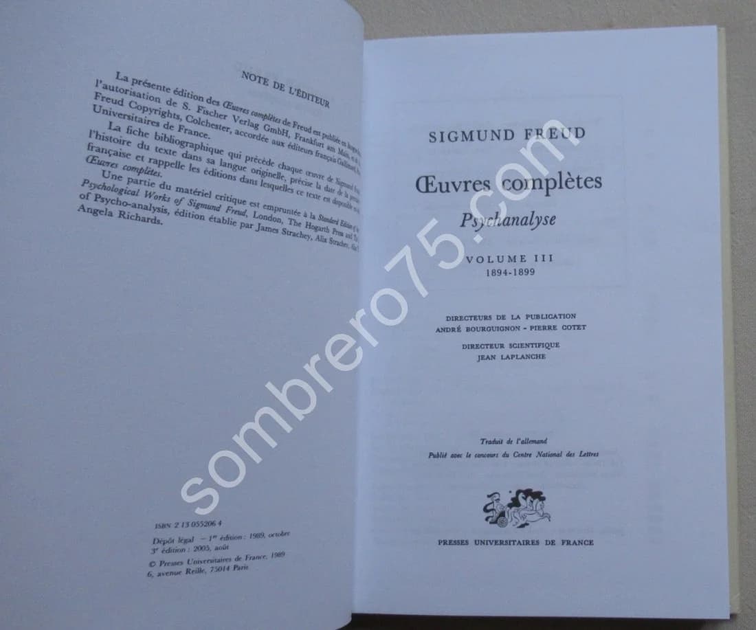 Oeuvres Complètes Psychanalyse III 1894-1899 - Image 3