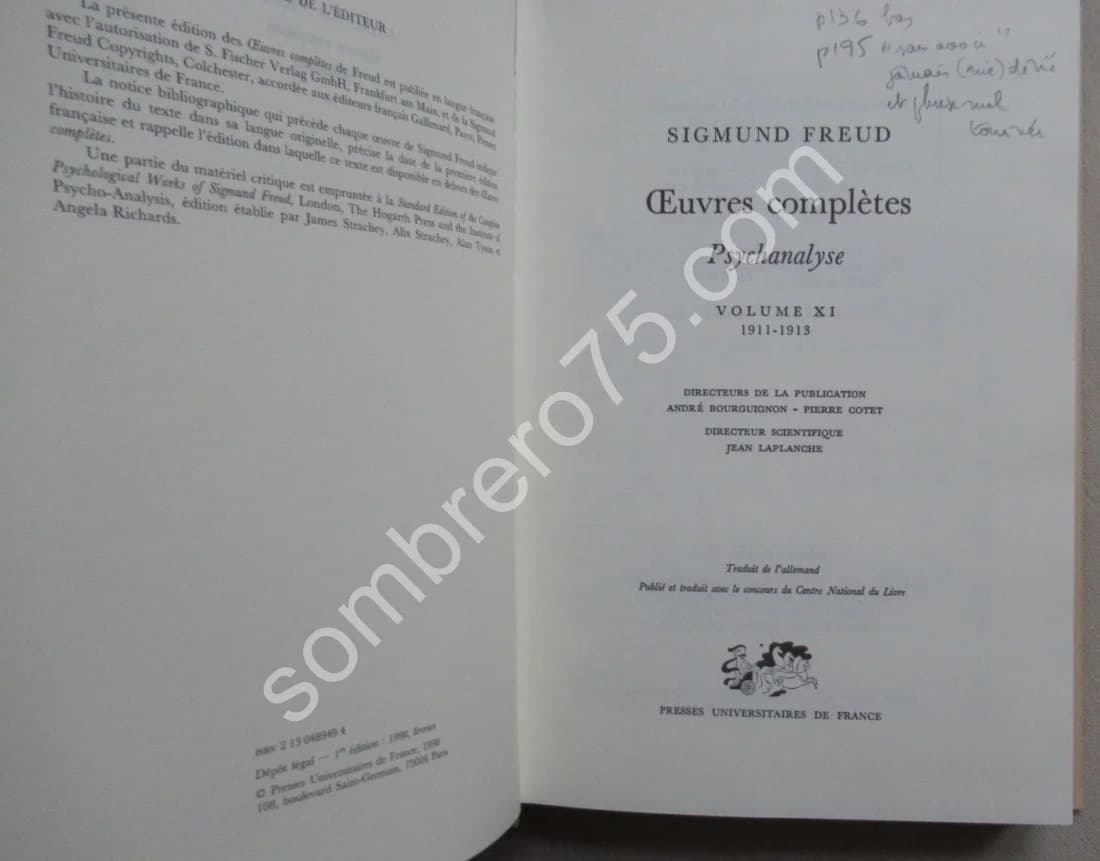 Oeuvres Complètes Psychanalyse XI 1911-1913 - Image 3