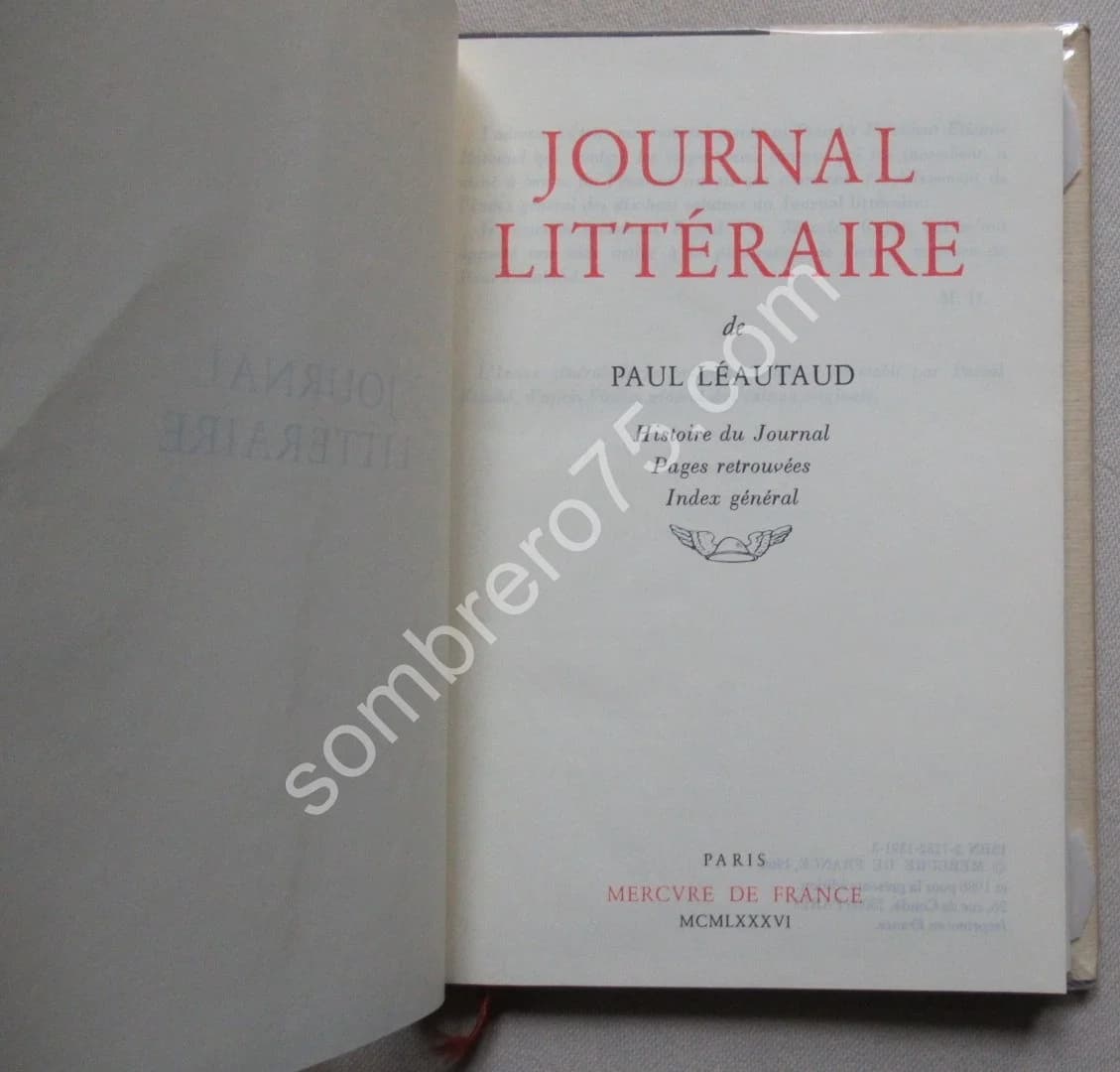 Journal Littéraire Paul Léautaud- 3 Tomes + Index Général - Image 6
