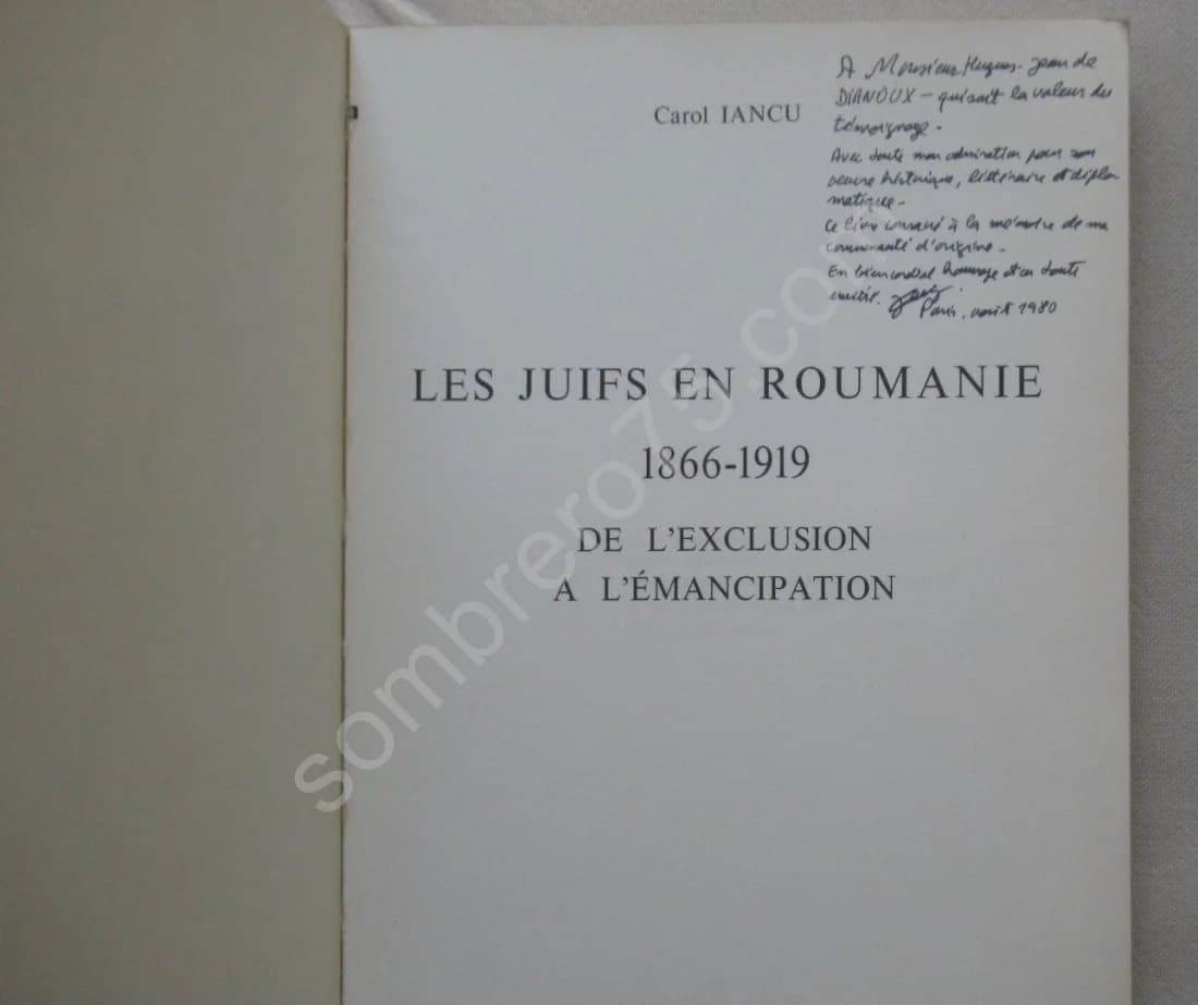 Les Juifs en Roumanie (1866-1919) de l'exclusion à l'émancipation. C. IANCU - Image 3
