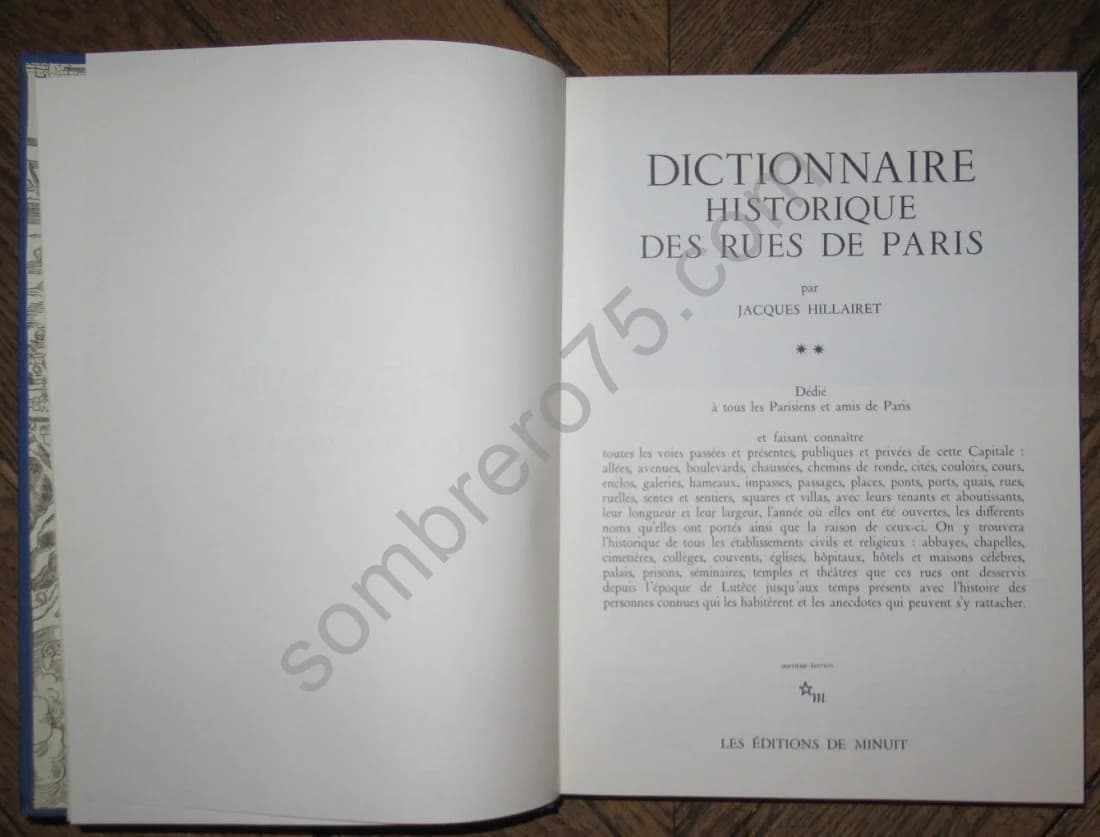 Dictionnaire Historique des Rues de Paris- 3 Tomes - Image 3