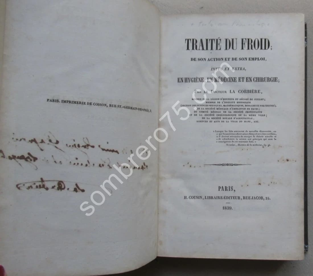 Traité du Froid, de son action et de son emploi. La Phrénologie. 2 vol. en un - Image 4
