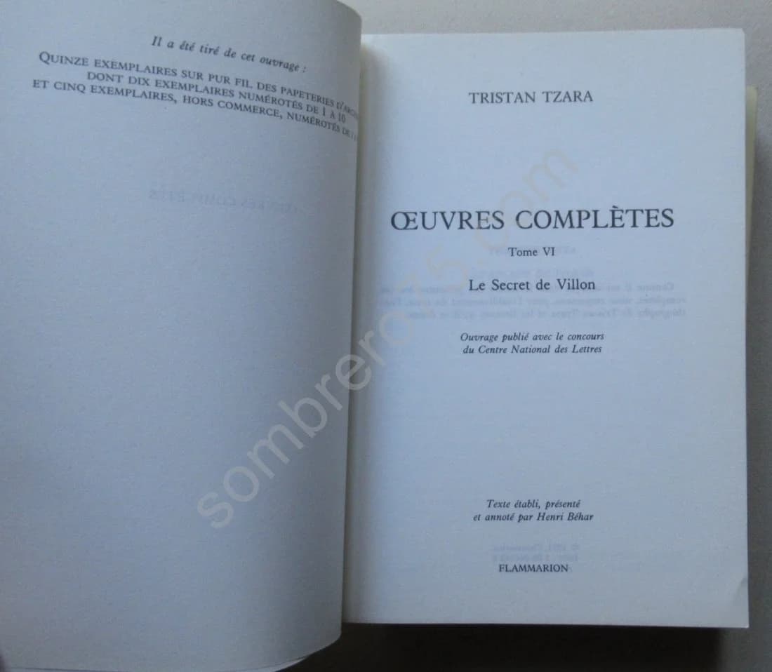 Oeuvres Complètes. 6 Tomes. Tristan TZARA - Image 4