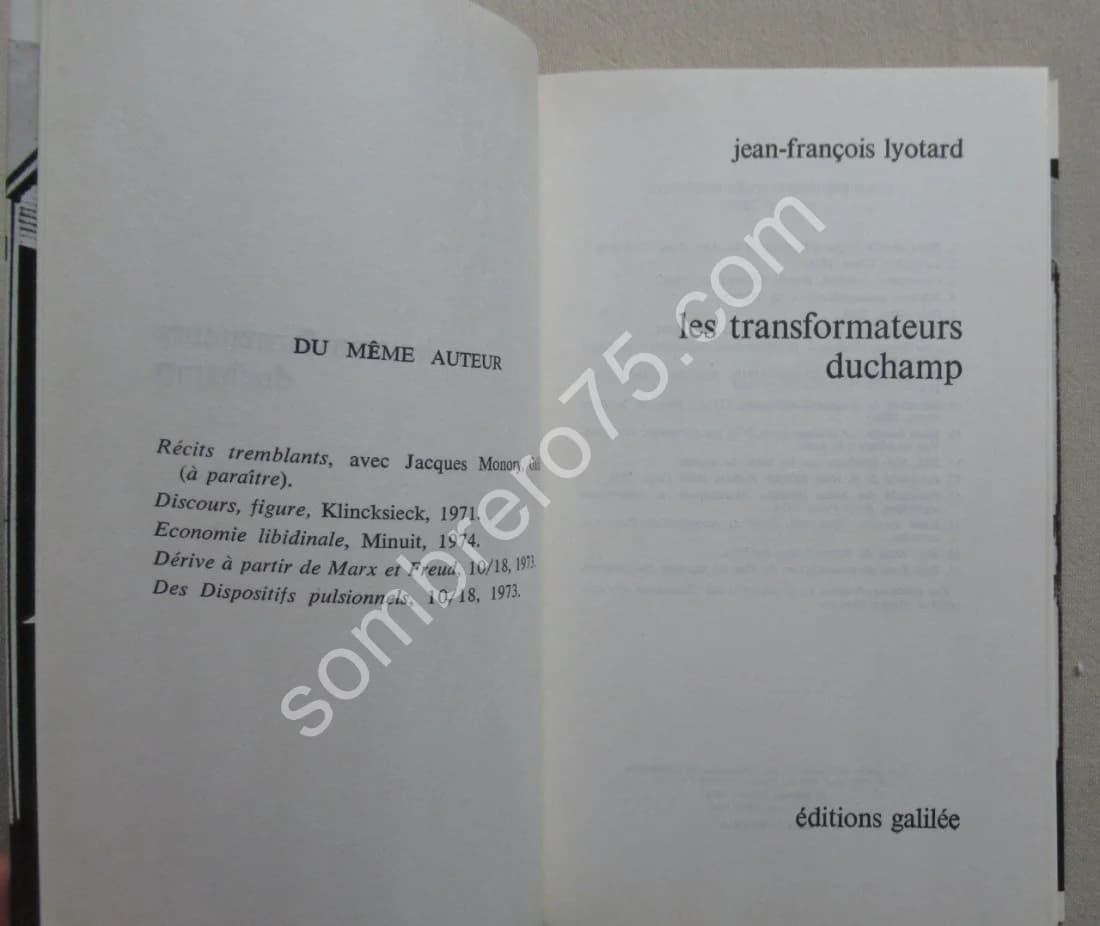 Les TRANS formateurs DUchamp. J F LYOTARD - Image 3