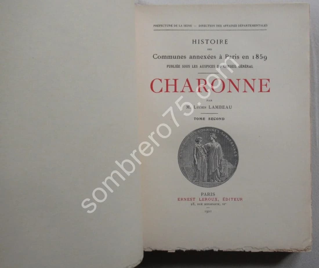 Histoire des Communes de Paris annexées en 1859. Charonne. L Lambeau. Tome 2 - Image 3