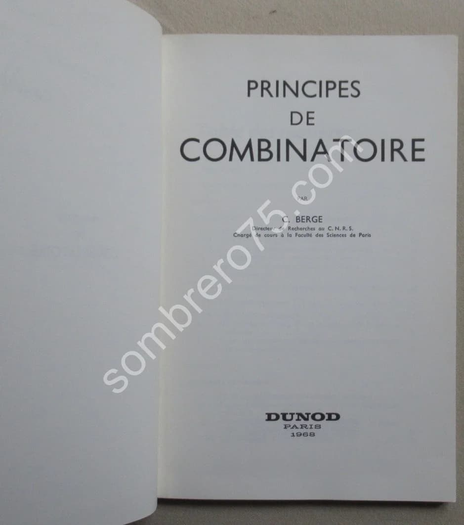 Principes de Combinatoire. C. BERGE - Image 4