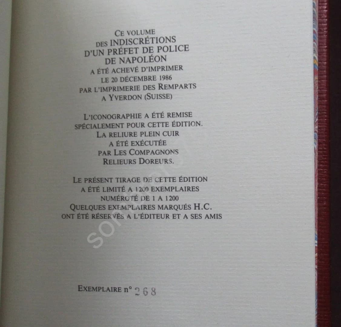 Les Indiscrétions d'un Préfet de Police de Napoléon - 2 Tomes - Préface de Jean TULARD - Image 5