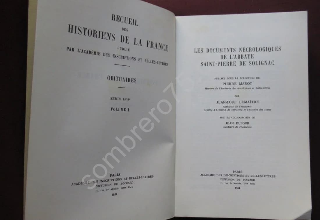 Les Documents Nécrologiques de l'Abbaye Saint Pierre de Solignac. J Loup LEMAITRE - Image 3