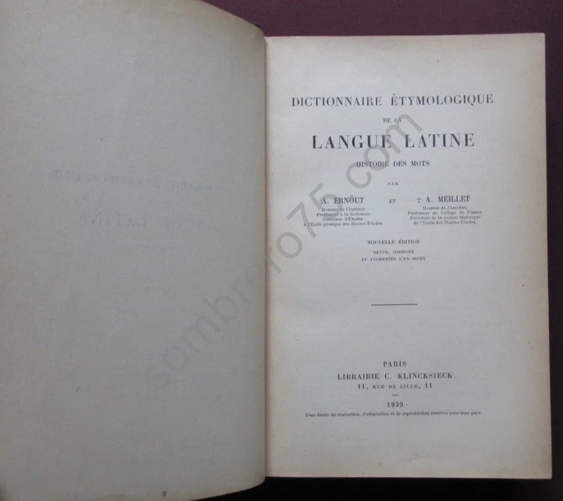 Dictionnaire Etymologique de la Langue Latine. Histoire des mots - Image 2
