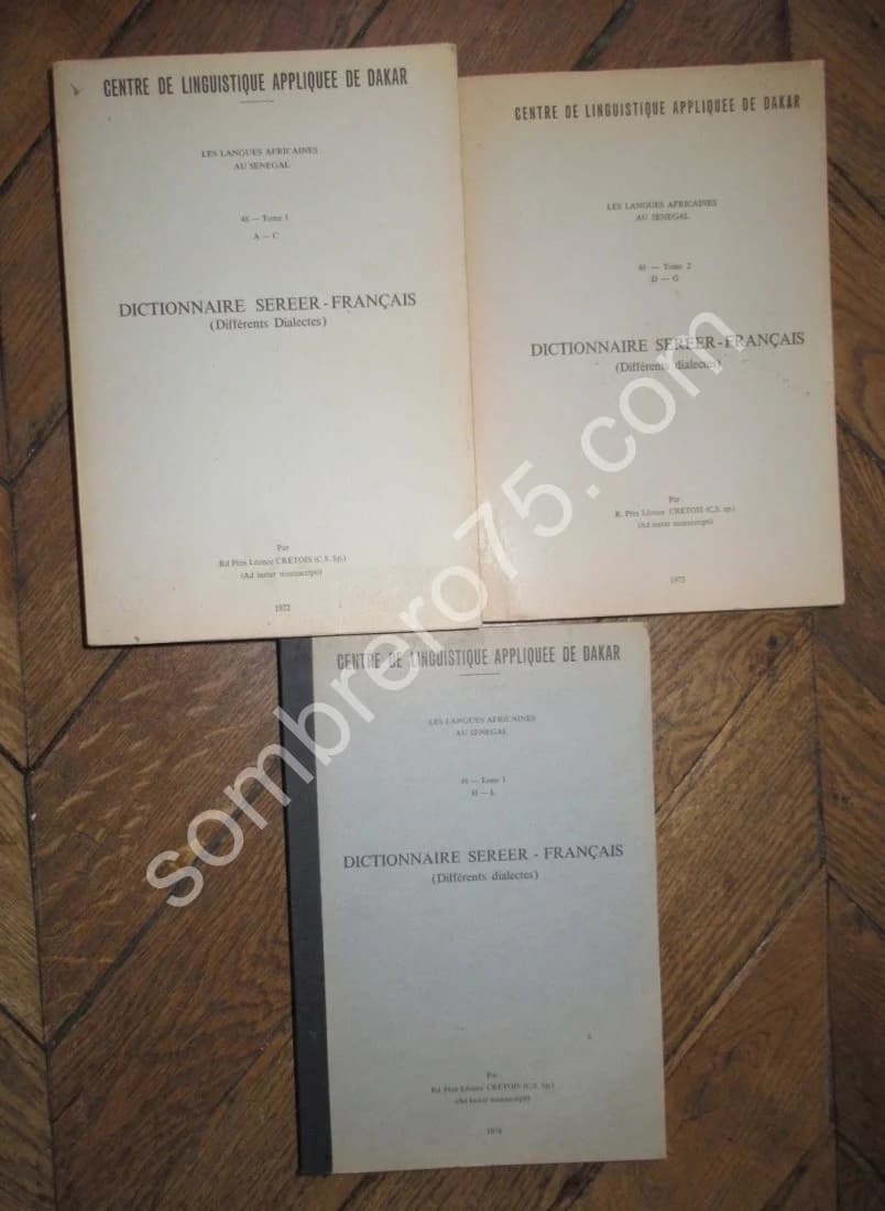 Dictionnaire Sereer Français (différents dialectes). 6 Tomes. Léonce CRETOIS - Image 2