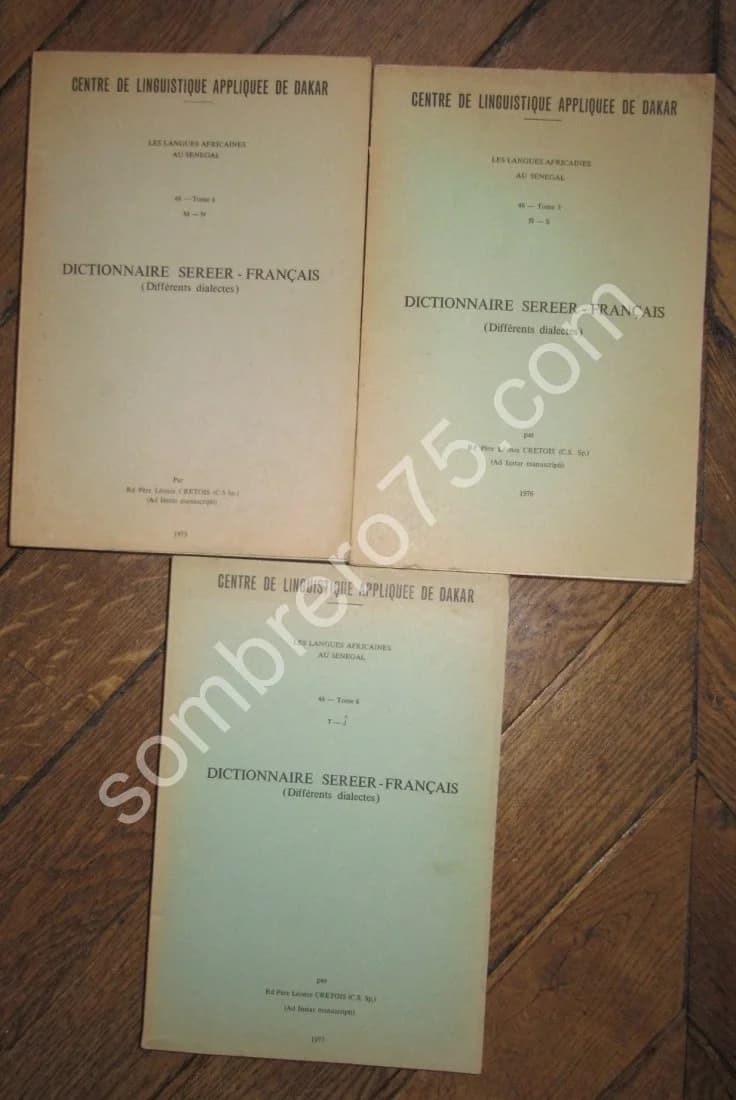 Dictionnaire Sereer Français (différents dialectes). 6 Tomes. Léonce CRETOIS - Image 3