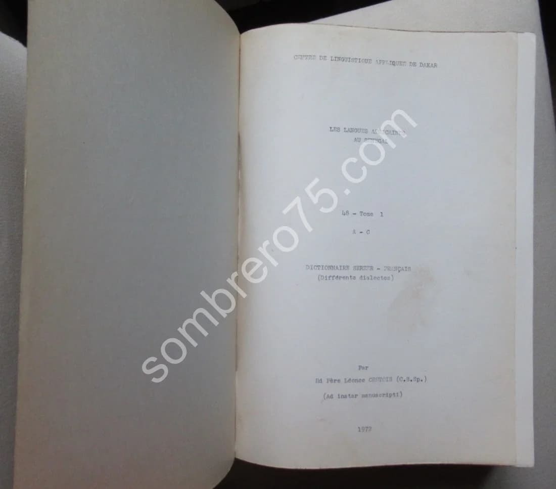 Dictionnaire Sereer Français (différents dialectes). 6 Tomes. Léonce CRETOIS - Image 4