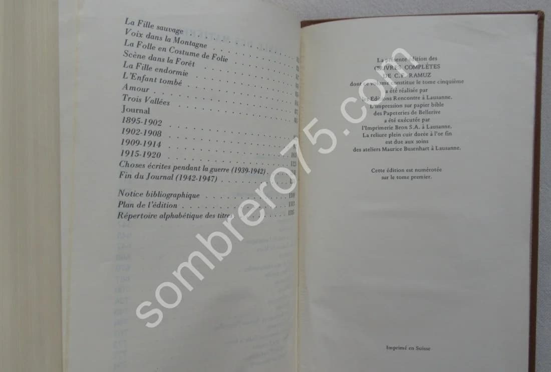 Oeuvres Complètes. C. F. Ramuz. 5 Tomes - Image 9