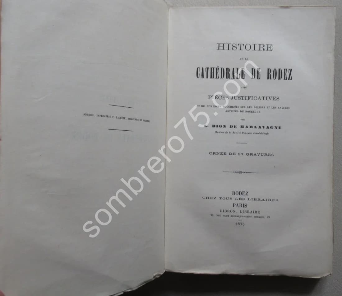 Histoire de la Cathédrale de Rodez. Bion de Marlavagne. 1875 - Image 3