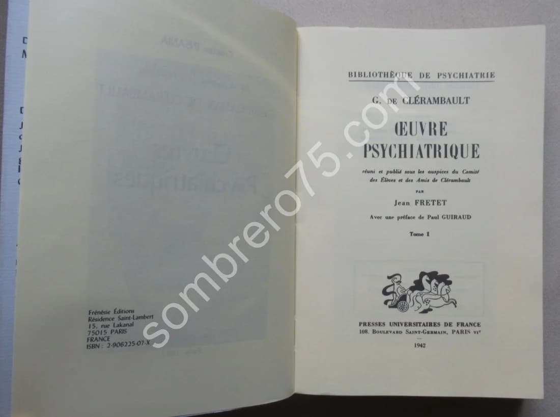 Oeuvres Psychiatriques. Gaëtan GATIAN DE CLERAMBAULT - Image 3