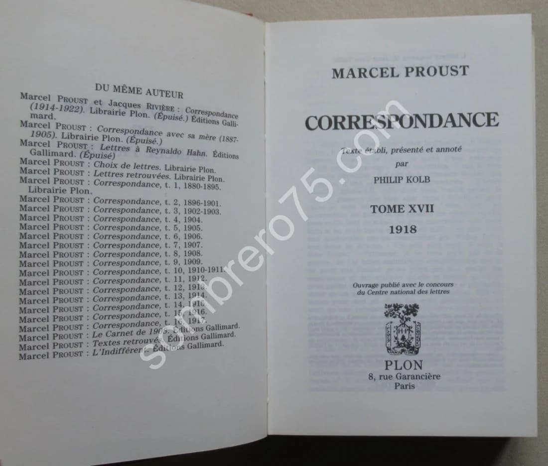 Correspondance de 1918. Tome 17. Texte Établi Présenté et Annoté par KOLB Philip - Image 3