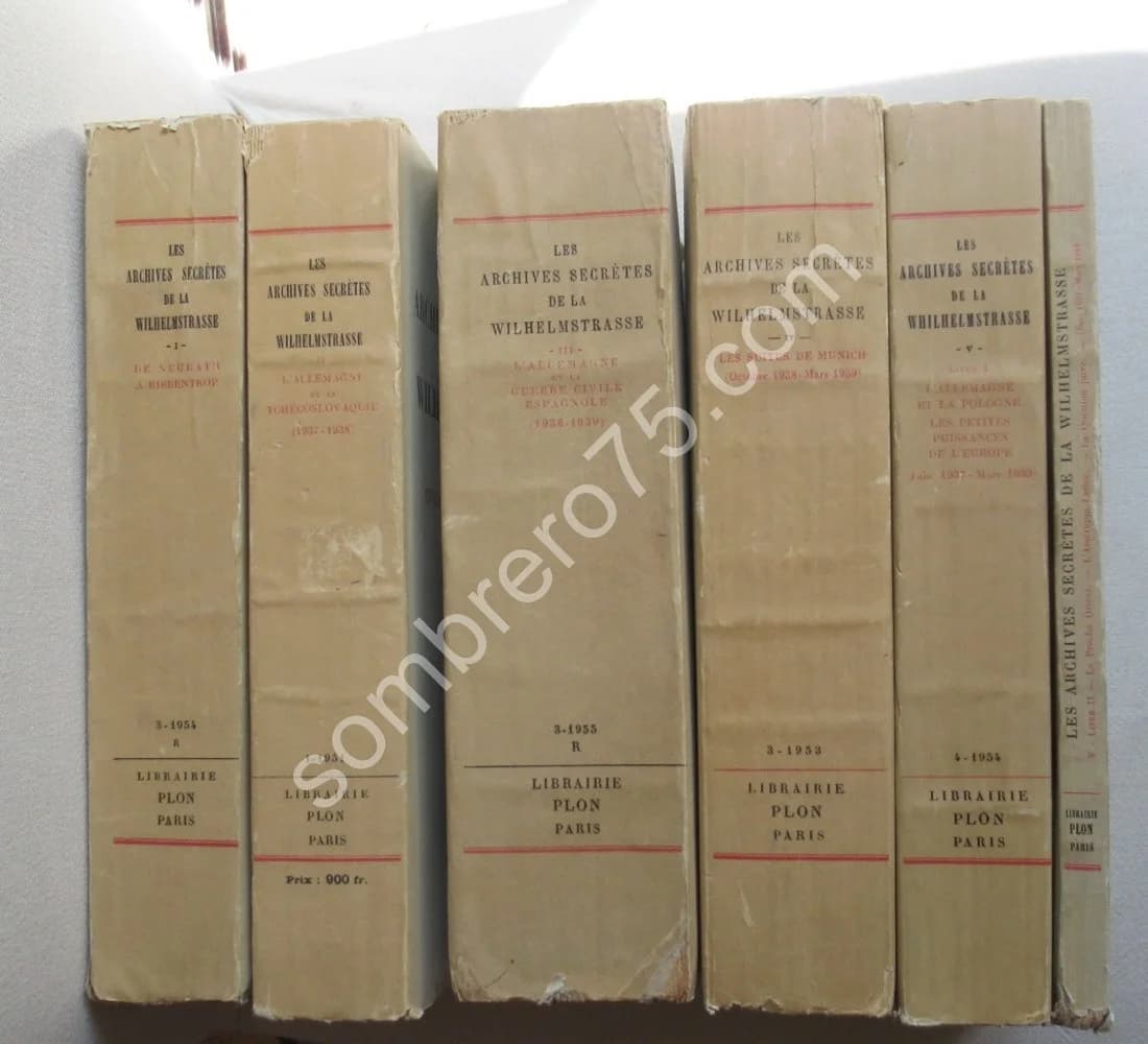 Les Archives Secrètes de la Wilhelmstrasse. 5 tomes (6 vol.) - Image 2