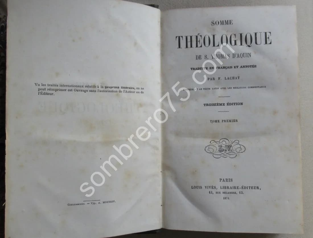 Somme Théologique de S. Thomas d'Aquin trad. F LACHAT - Image 3