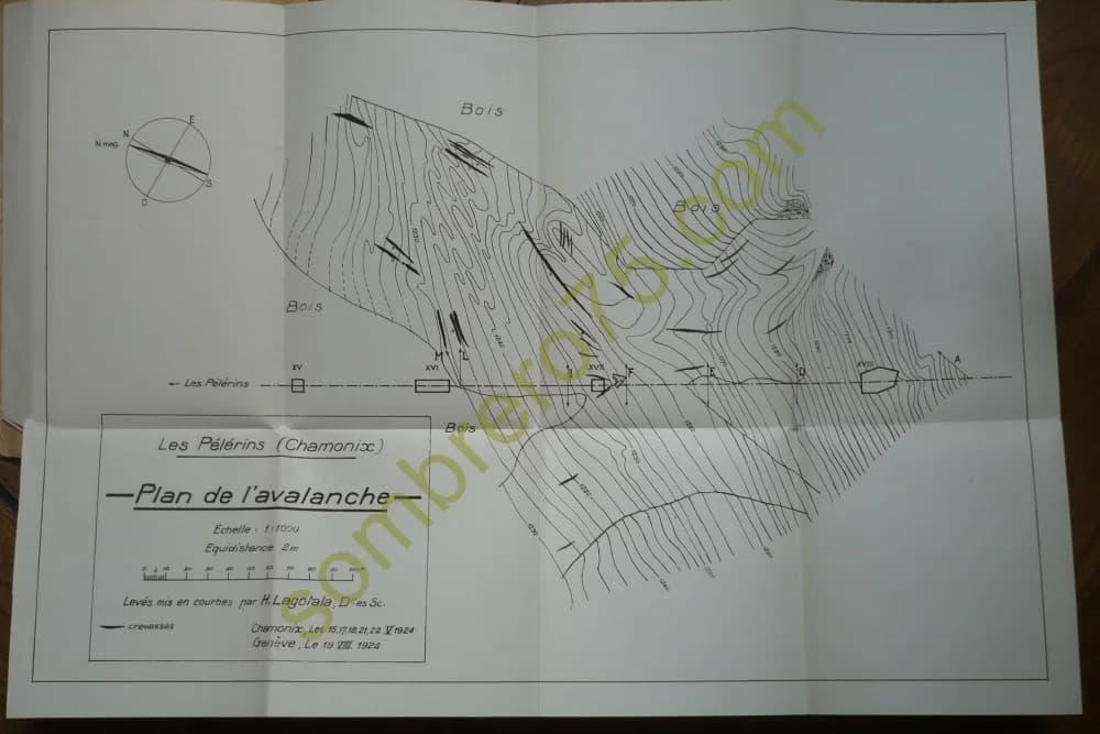Etude de l'Avalanche des Pèlerins (Chamonix) 1924. H LAGOTALA - Image 5