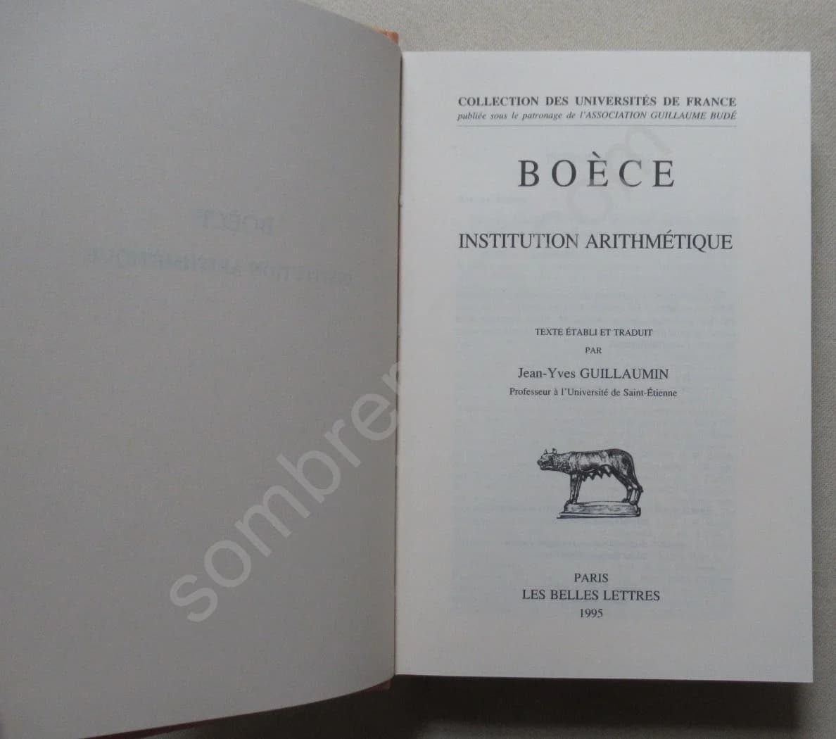 Boèce. Institution Arithmétique. J Y GUILLAUMIN - Image 3