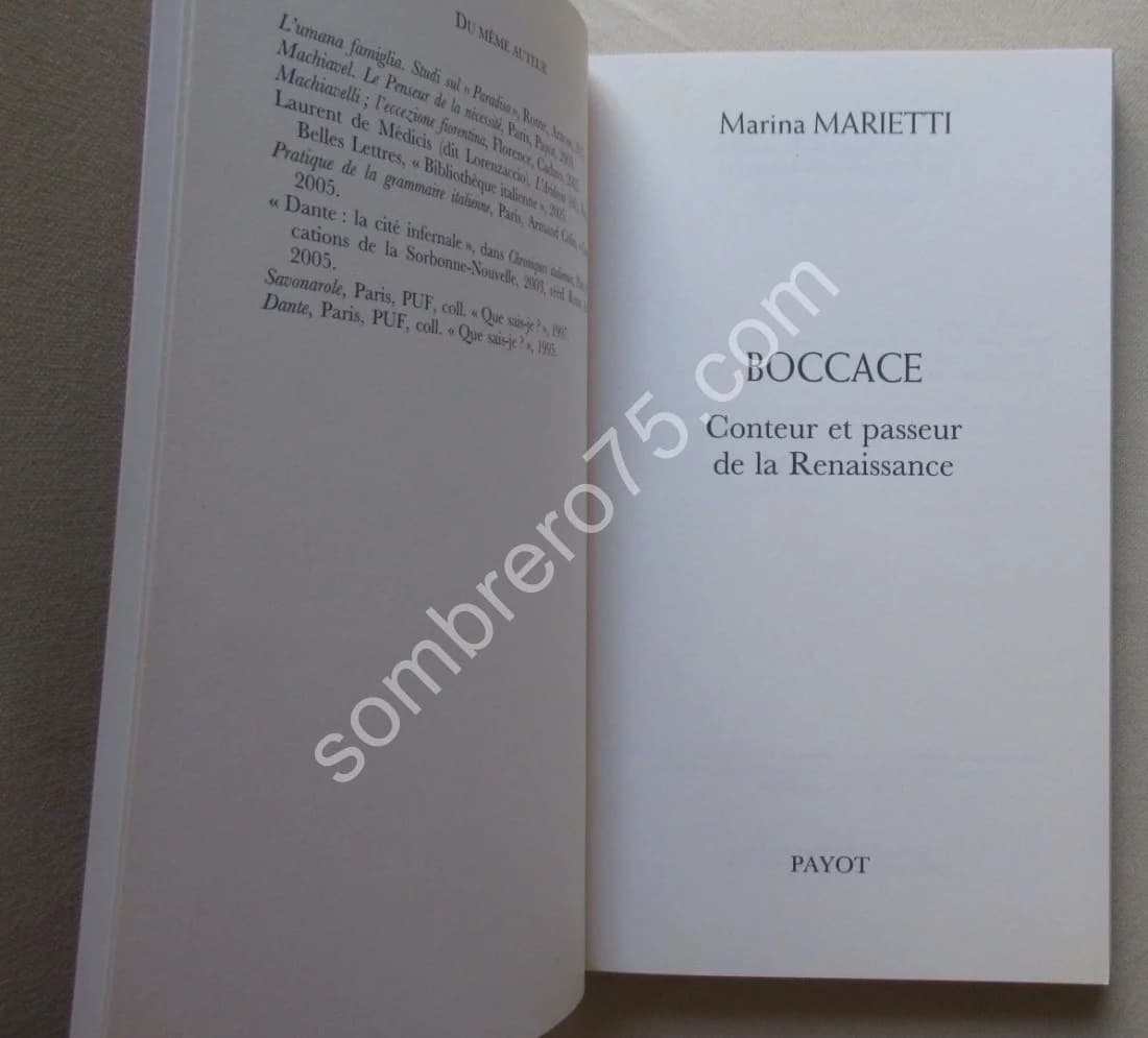 Boccace. Conteur et Passeur de la Renaissance. M Marietti - Image 3