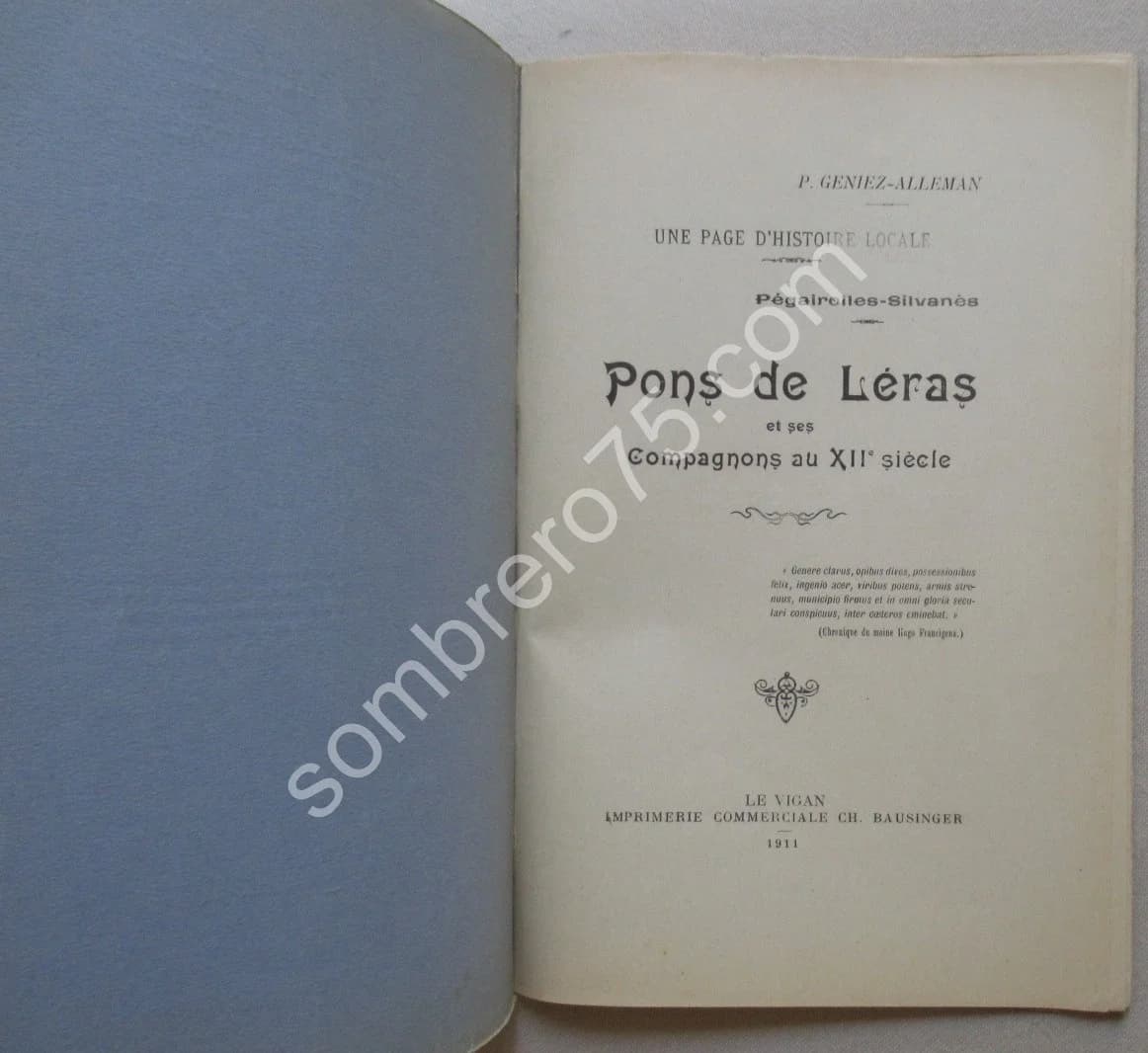 Pons de Léras et ses Compagnons au XIIe siècle. GENIEZ ALLEMAN - Image 3