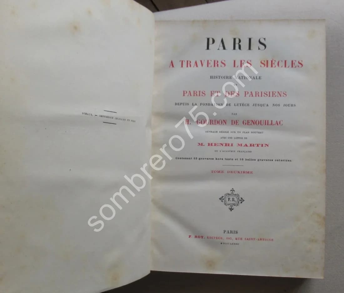 Paris à travers les Siècles. Histoire Nationale de Paris et des Parisiens. 1892 - Image 4