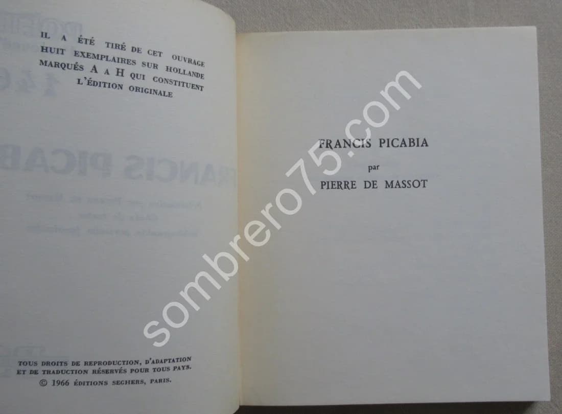 Francis PICABIA. Poètes d'Aujourd'hui. Pierre de MASSOT - Image 3
