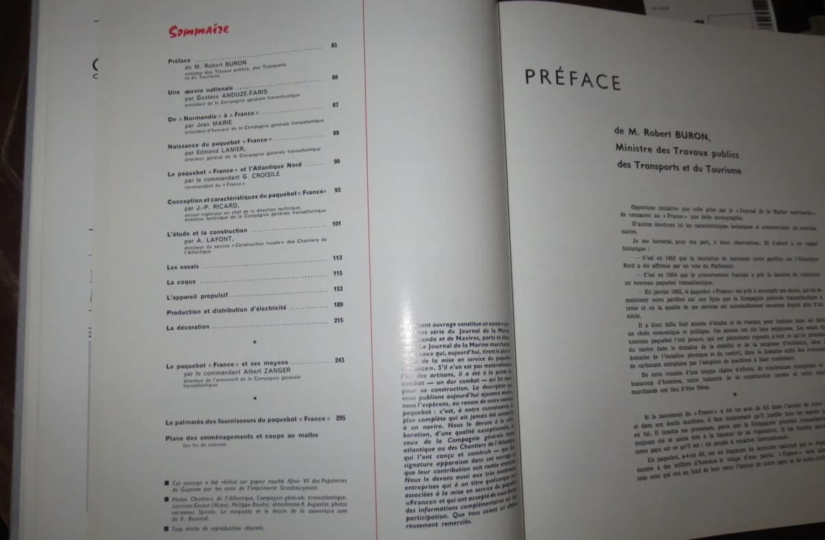 Le Paquebot France. Journal de la Marine Marchande. 1962 - Image 4