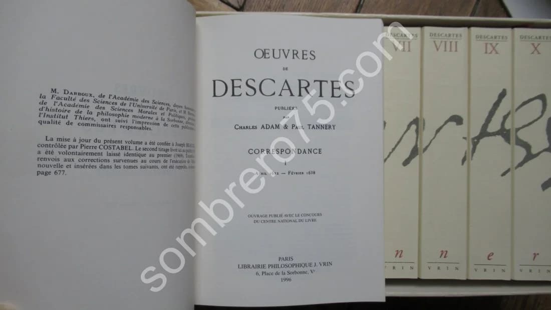 DESCARTES - Oeuvres Complètes. 11 Tomes. Charles Adam et Paul Tannery - Image 4