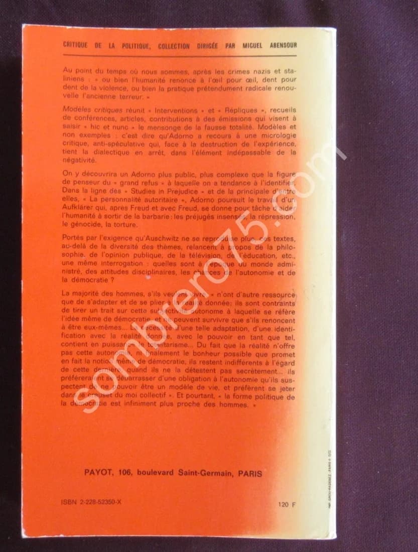 Modèles Critiques. Interventions - Répliques. Theodor W Adorno - Image 4