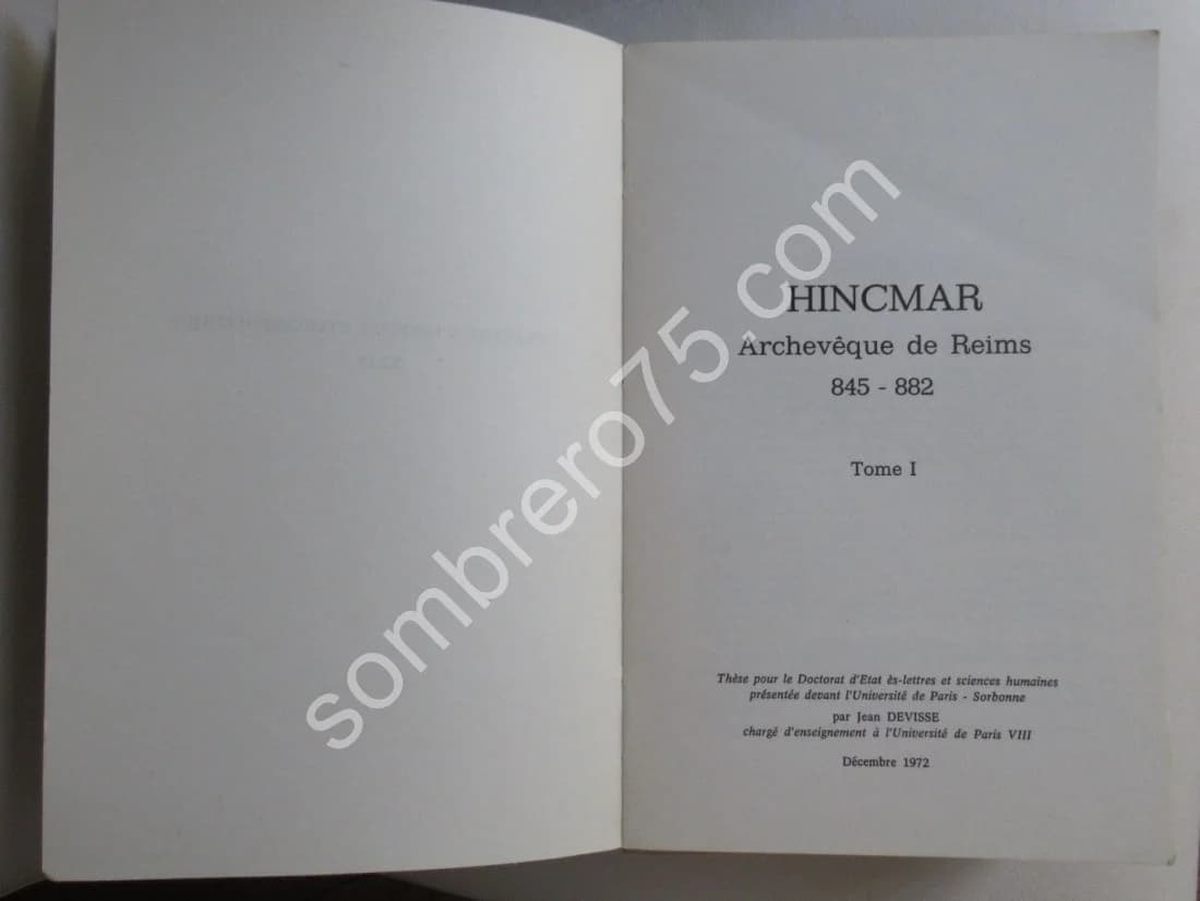 Hincmar - Archevêque de Reims 845-882- 3 Tomes - Image 3