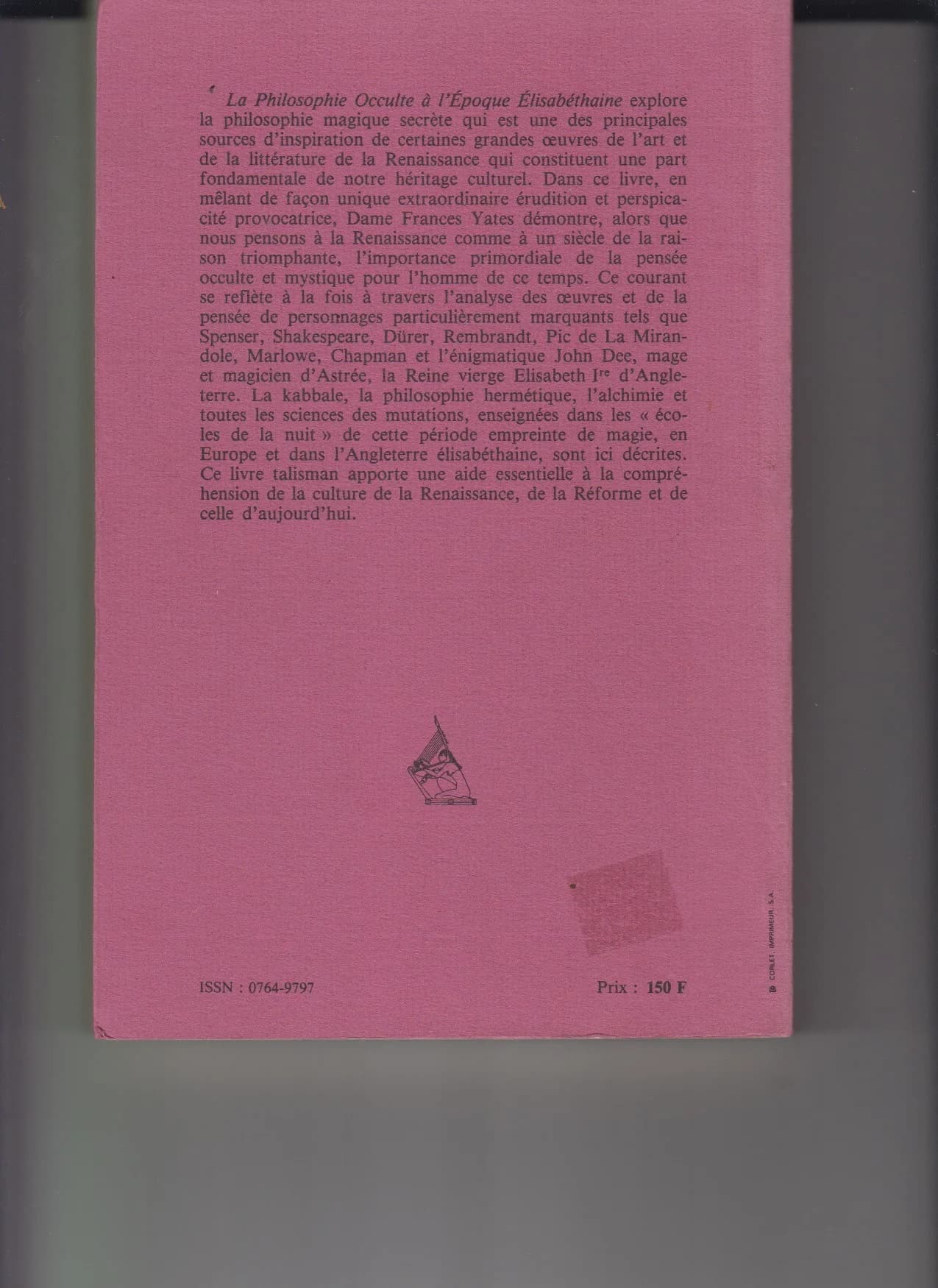 La Philosophie Occulte à l'Epoque Elisabéthaine A. YATES - Image 2