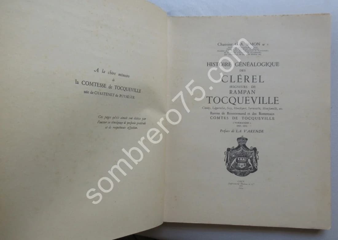Histoire Généalogique des Clérel Seigneurs de Rampan Tocqueville. G.A. SIMON - Image 3