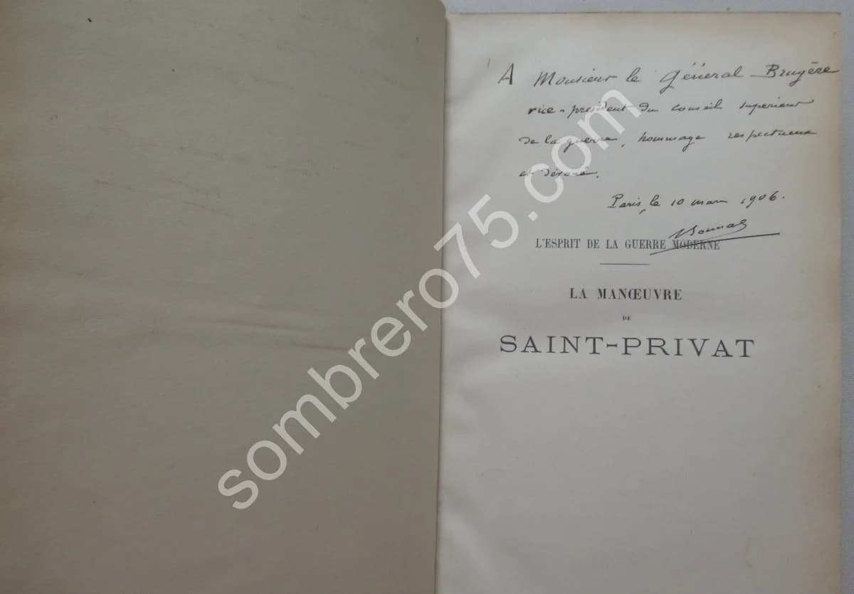 La Manoeuvre de Saint Privat. Général H BONNAL. 1904. Envoi - Image 2