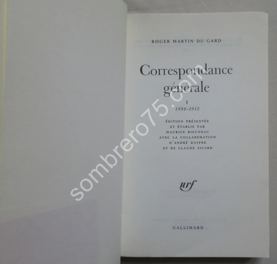 Correspondance Générale. Roger Martin du Gard. 8 Tomes - Image 6