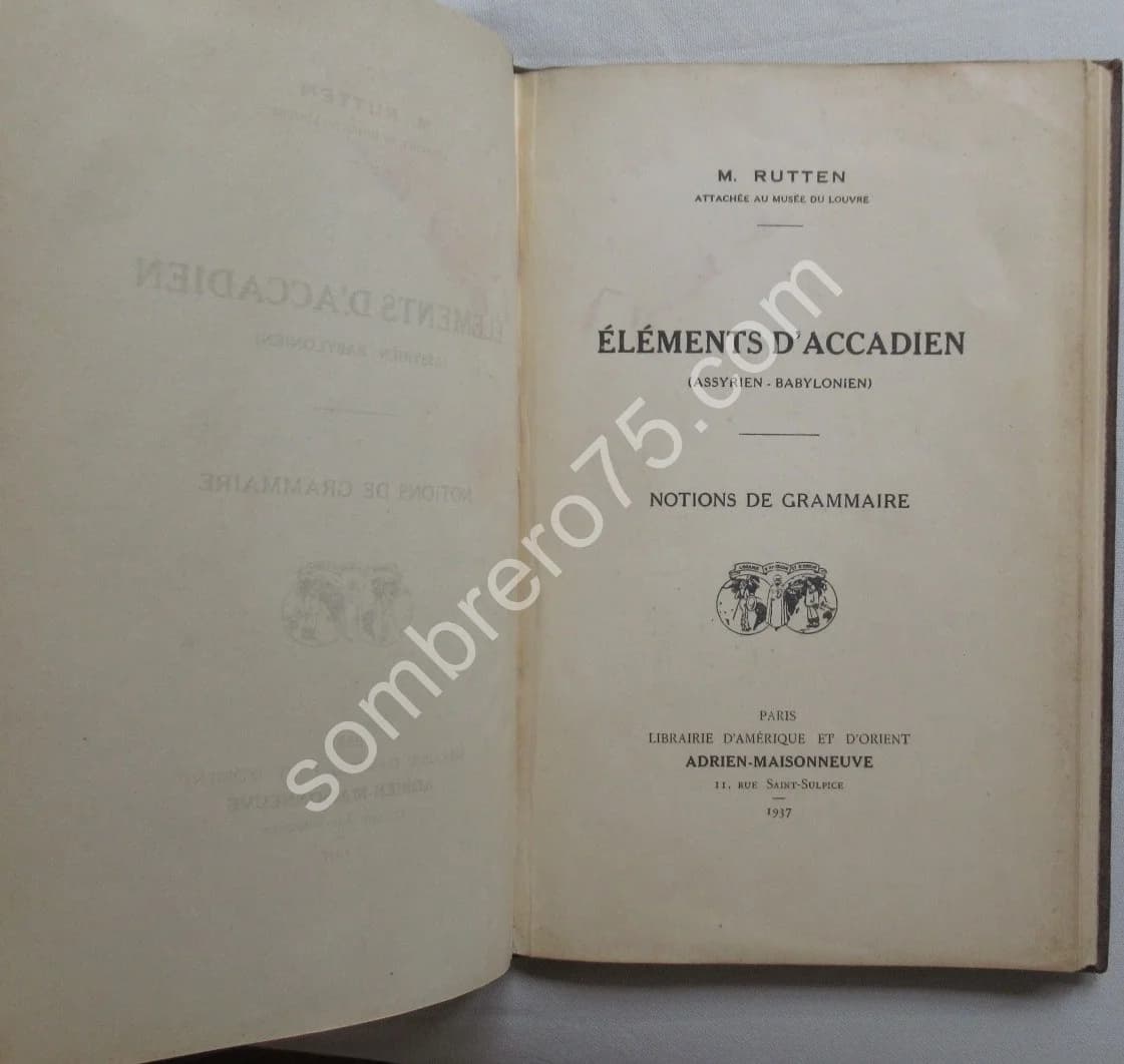 Eléments d'Accadien. (Assyrien-Babylonien) Notions de grammaire. M RUTTEN - Image 4