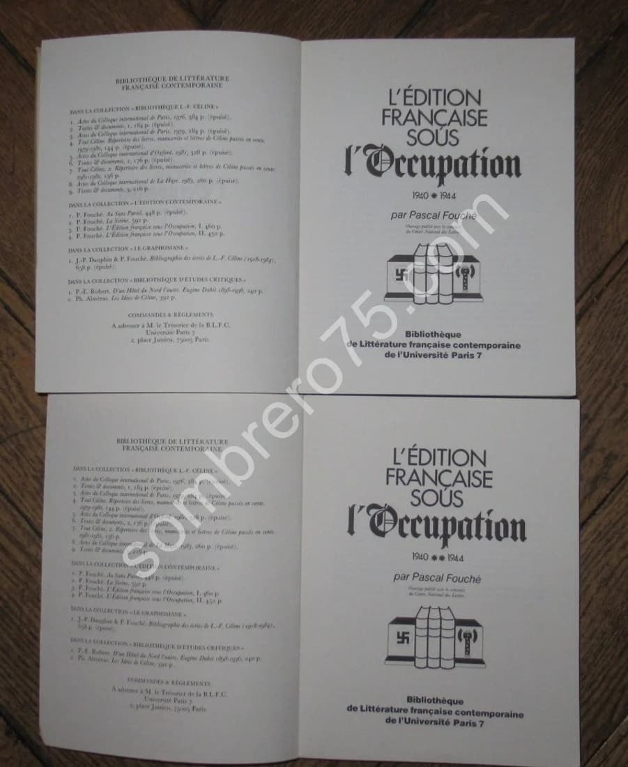 L'Edition Française sous l'Occupation 1940-1944 - 2 Tomes - Image 3