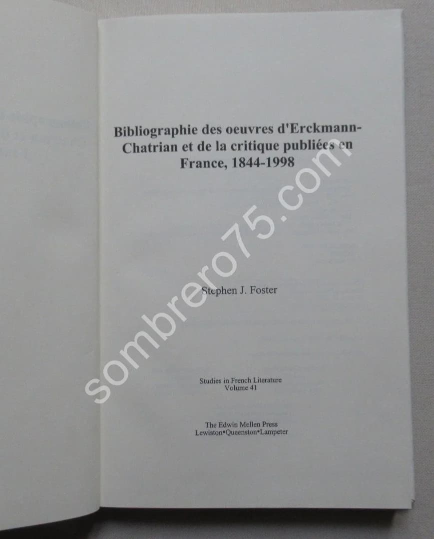 Bibliographie des Oeuvres d'Erckmann Chatrian et de la Critique 1844-1988 - Image 3